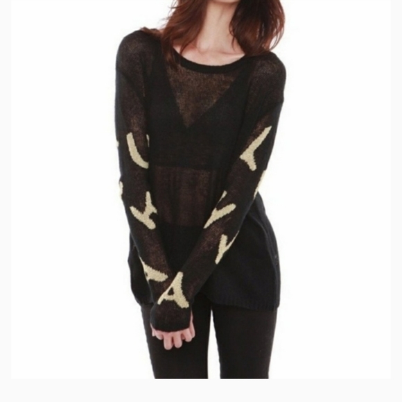 Hye Park and Lune Venus Black Gold Sheer Sweater - Picture 1 of 2